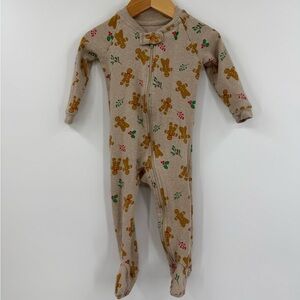 Pact Baby Jolly Gingerbread Holiday Organic Cotton Pajamas | Oatmeal | 9-12mo